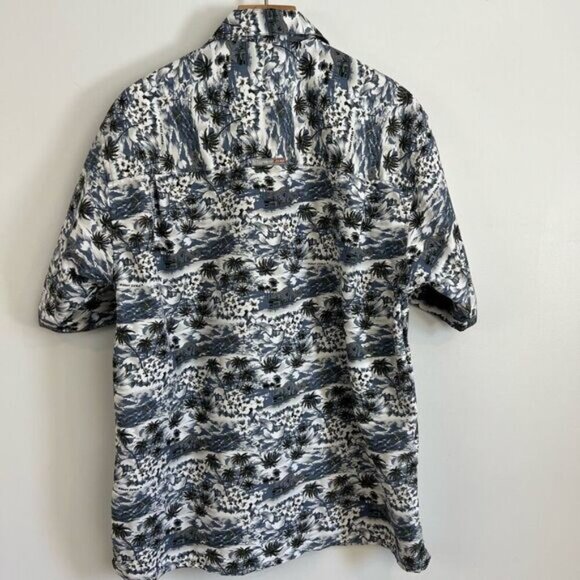 Point Zero Vital Cycle Men’s Medium Short Sleeve Hawaiian Button Down Shirt Palm - Picture 8 of 10